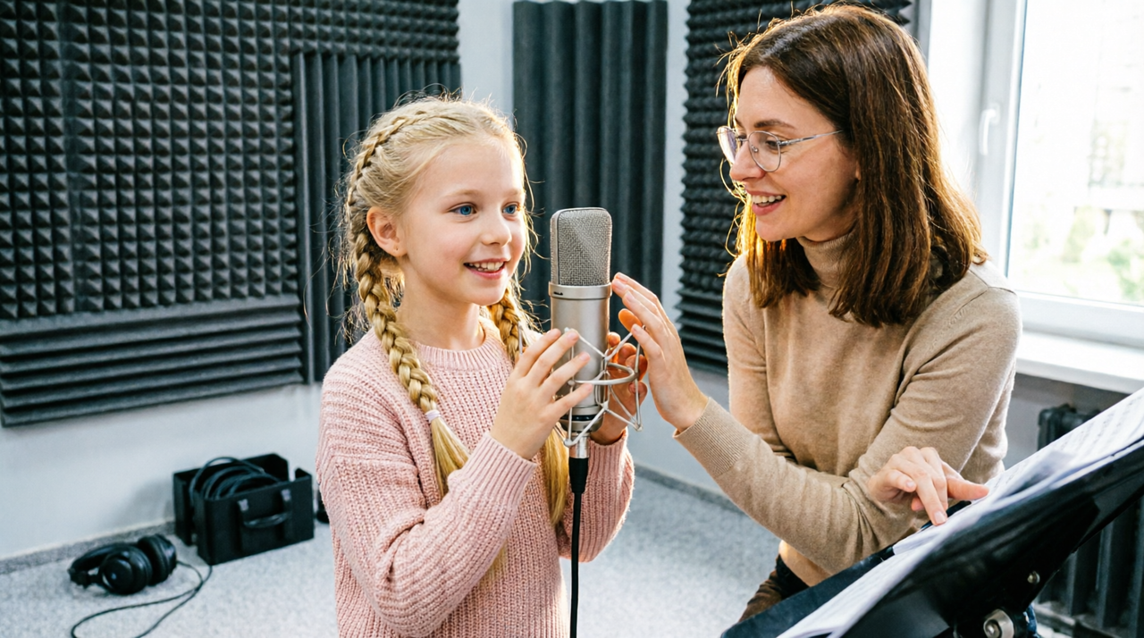 занятие по вокалу с ребенком