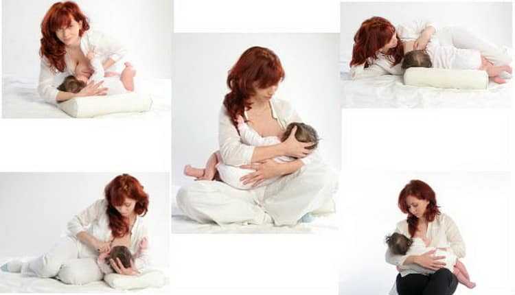 Позы для кормления новорожденного грудным молоком фото