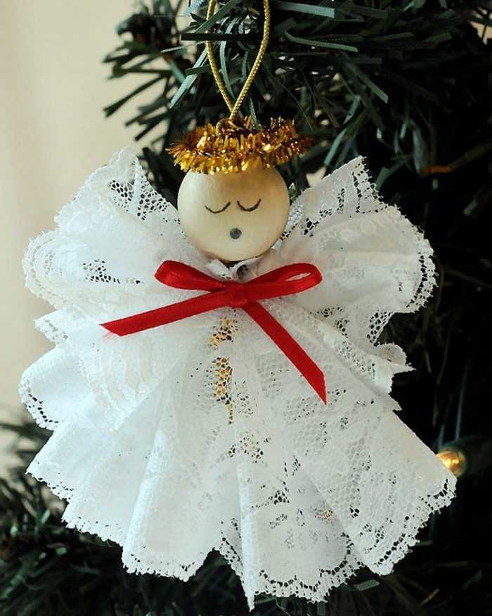 Рождественские поделки: ангел своими руками из мешковины и картона,подарок на новый год